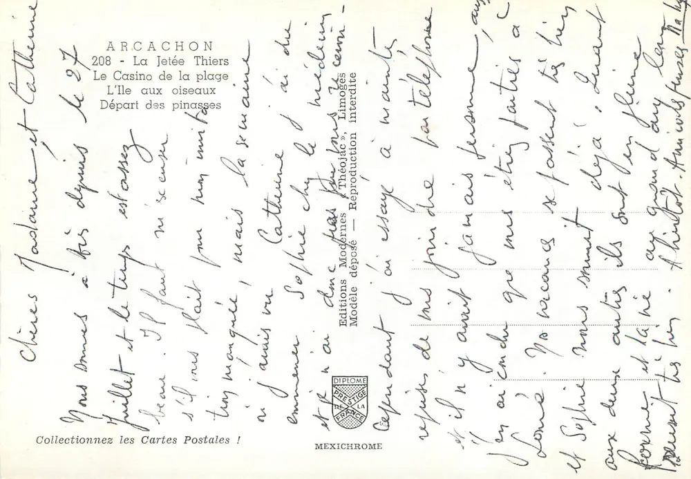 Arcachon — Souvenir d'Arcachon — Éditions Iris - Verso
