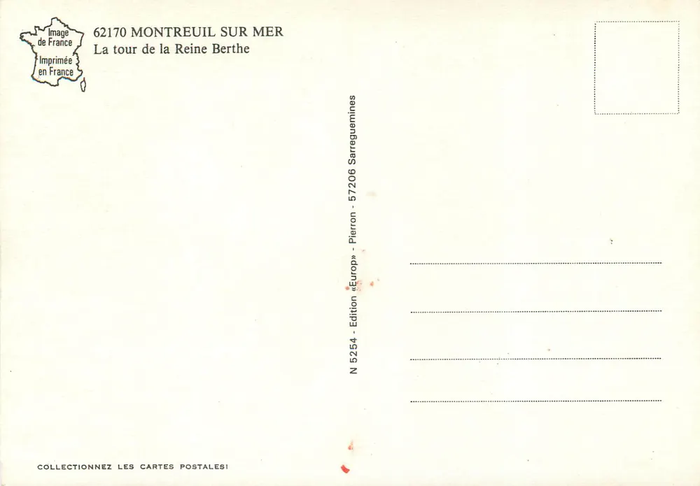 Montreuil-sur-Mer — Die Turm der Königin Berthe — Edition « Europ » Pierron - Rückseite
