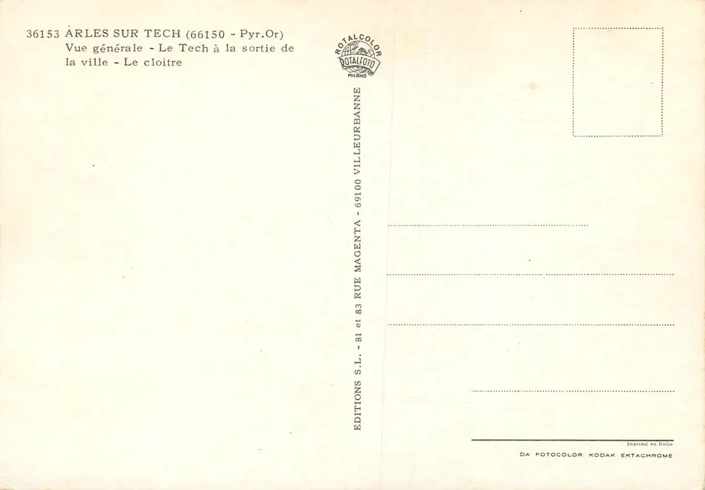 Arles-sur-Tech — vista generale e chiostro — Edizioni Rotalcolor - Verso