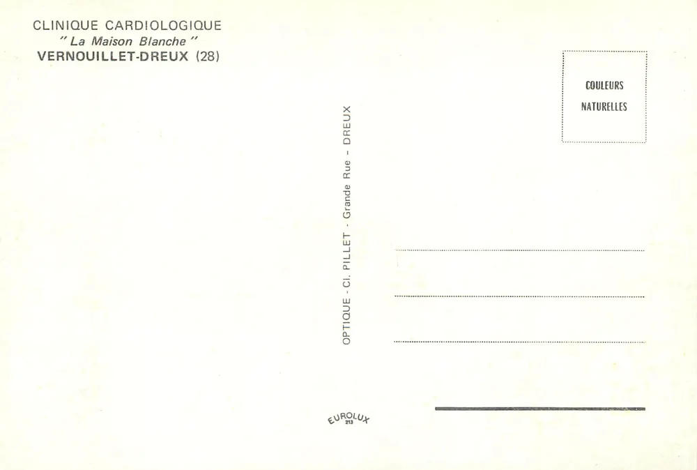 Kardiologische Klinik "La Maison Blanche" — Vernouillet-Dreux (28) — Verlag Eurolux - Rückseite