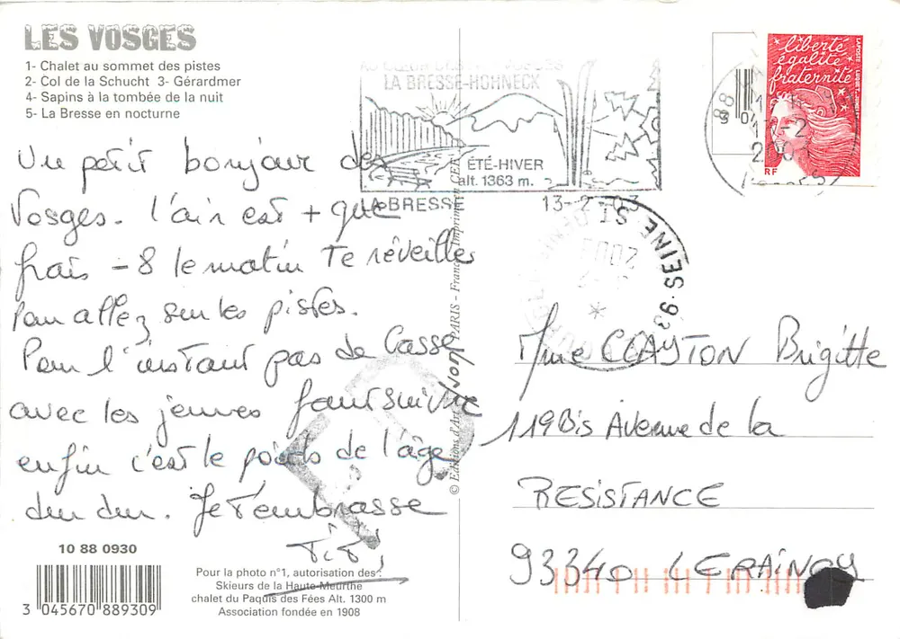 Nos Vosges... — Temos uma forma de inferno !!! — Éditions d'Art du Paquis des Fées - Verso