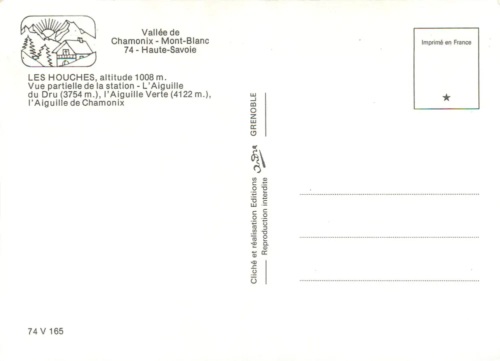 Les Houches — Teilansicht der Station — Grenoble Éditions - Rückseite
