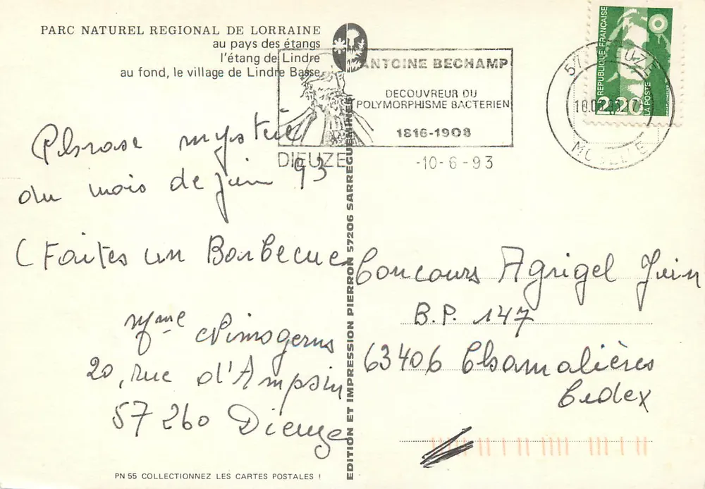 Étang de Lindre Basse — Regionaler Naturpark Lorraine — Édition Pierron, n° PN 55 - Rückseite