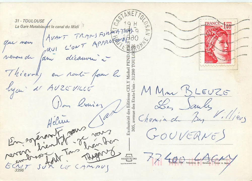 Bahnhof Matabiau und der Canal du Midi — Editions CELY — Nr. 3396 - Rückseite