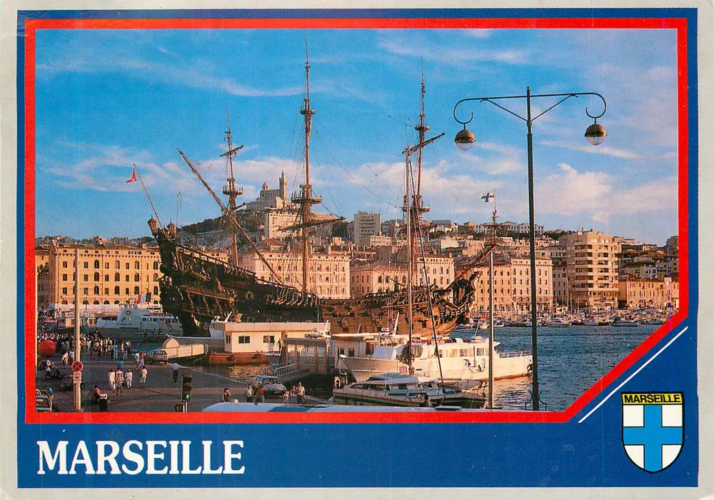 Porto de Marselha — vista com navio a vela — Edições da Ste-Baume - Frente