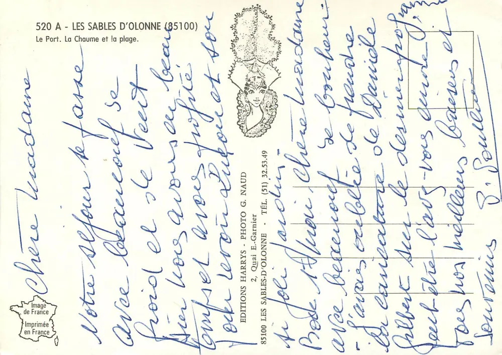 Les Sables d'Olonne — plage et port — Éditions Harys - Verso