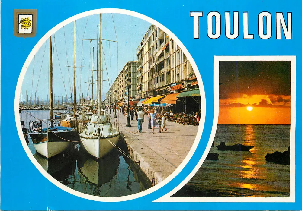 Toulon — vista do porto e pôr do sol — Edições La Côte d'Azur Varoise - Frente
