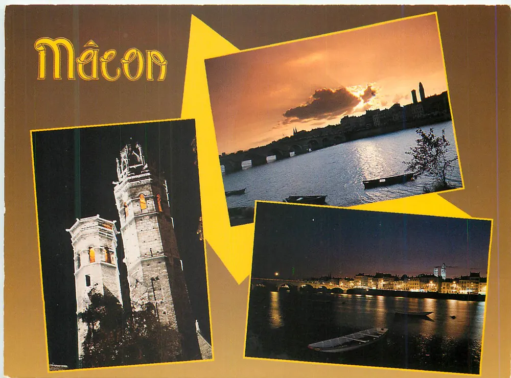 Mâcon — vista da Saône e dos monumentos — Edição Jean-Pierre - Frente