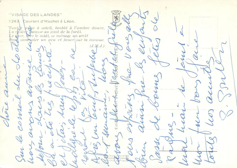 Rivier van Huchet — Het gezicht van de Landes — Art Vignes uitgaven - Achterkant