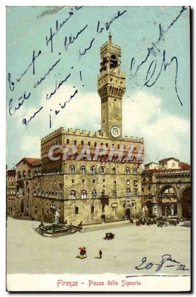 Florenz - Piazza della Signoria — Verlag Ferd. Gobbato, Venedig - Vorderseite