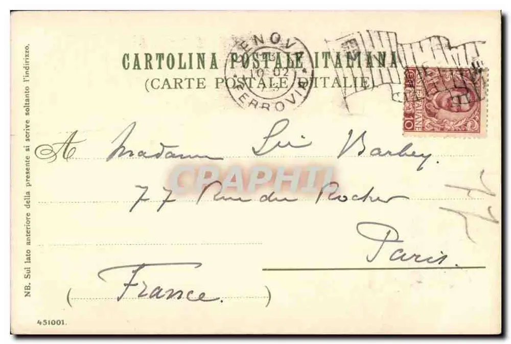 Genova — faro della cittadella — Schmidt-Staub & Cie Nürnberg - Verso