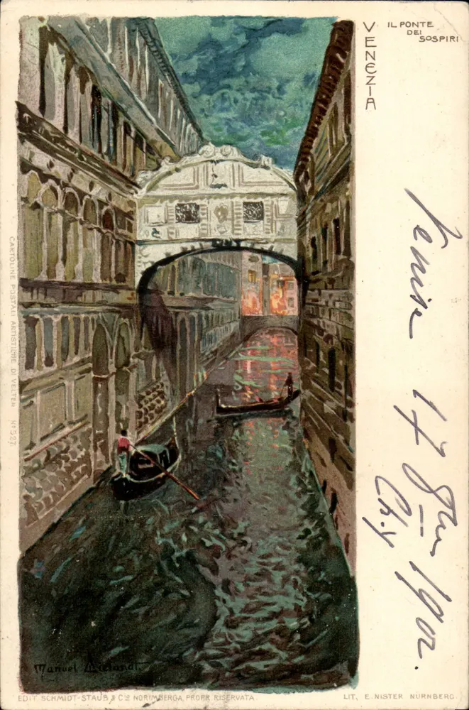 Die Brücke der Seufzer in Venedig — Malerei — Schmidt-Staub & Cie, Nürnberg, Nr. 3232 - Vorderseite