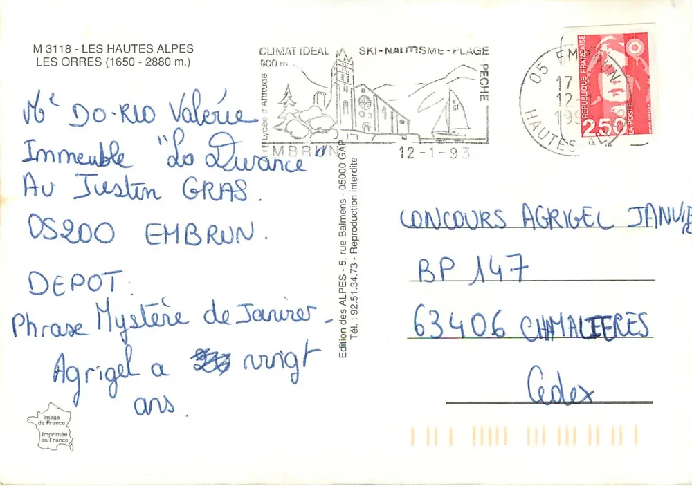 Les Orres — estação de esqui — Edição das Alpes - Verso
