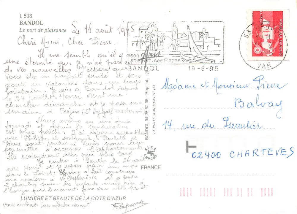 Bandol — Puerto de recreo — Aris - Reverso