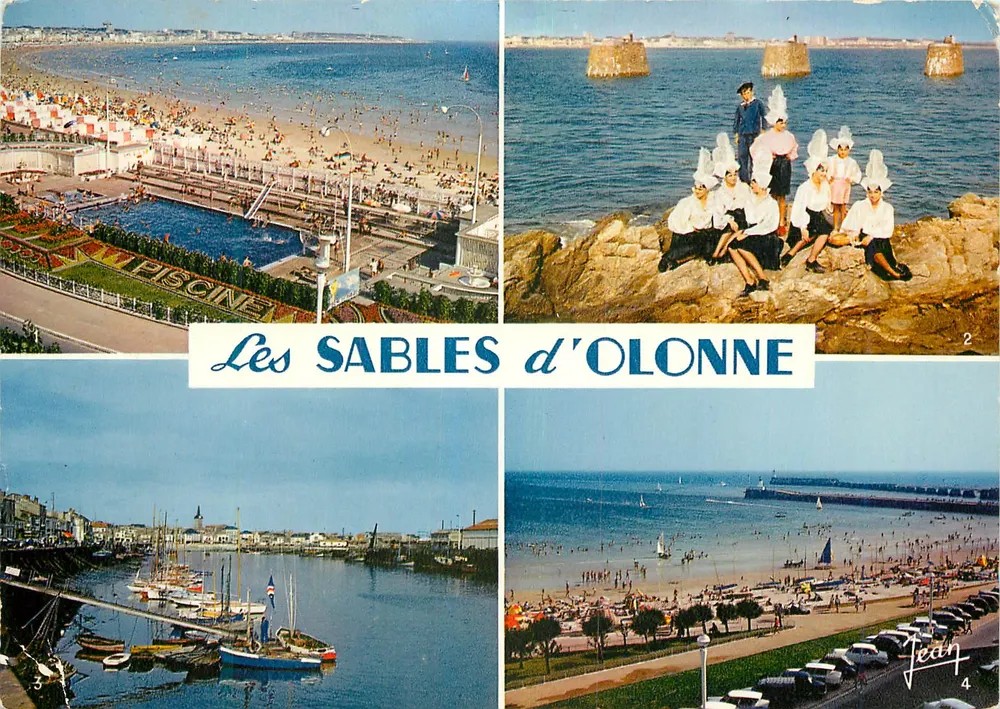 Les SABLES d'OLONNE — Ansicht der Schwimmbecken, des Hafens, der Schwimmer und der Sablais-Gruppe — Edition Jean - Vorderseite