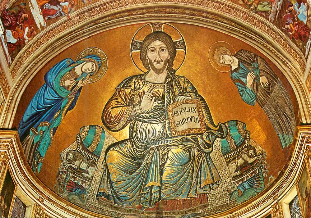 Pisa - Catedral - Mosaico do Cristo - fotometalgráfica bologna - Frente
