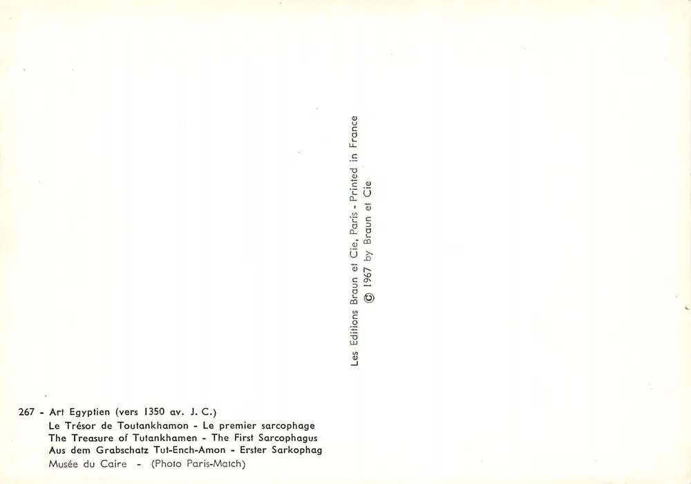 Sarkophag von Tutankhamun — Erster Sarkophag — Éditions Braun et Cie, n°267 - Rückseite