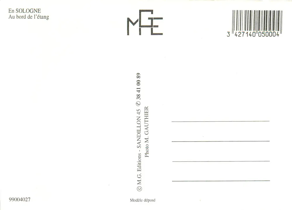W Sologne — Na brzegu jeziora — M.G. Editions - Rewers