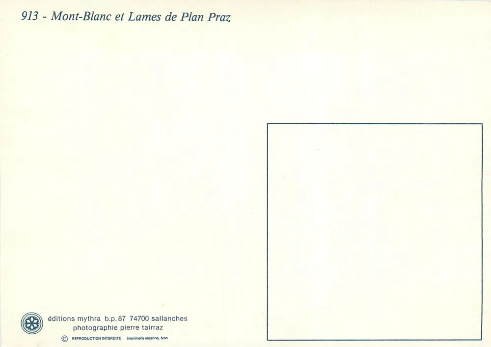 Mont-Blanc e Lames de Plan Praz — fotografia Pierre Tairraz — edições Mythra - Verso