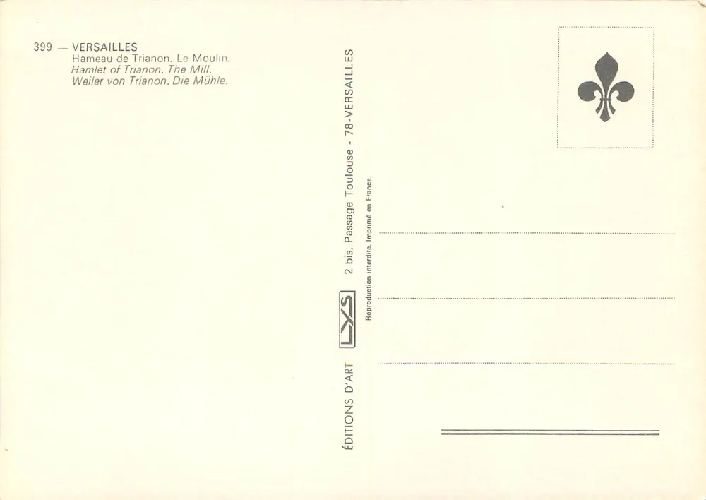 Hameau de Trianon — O Molino — Éditions d'Art - Verso