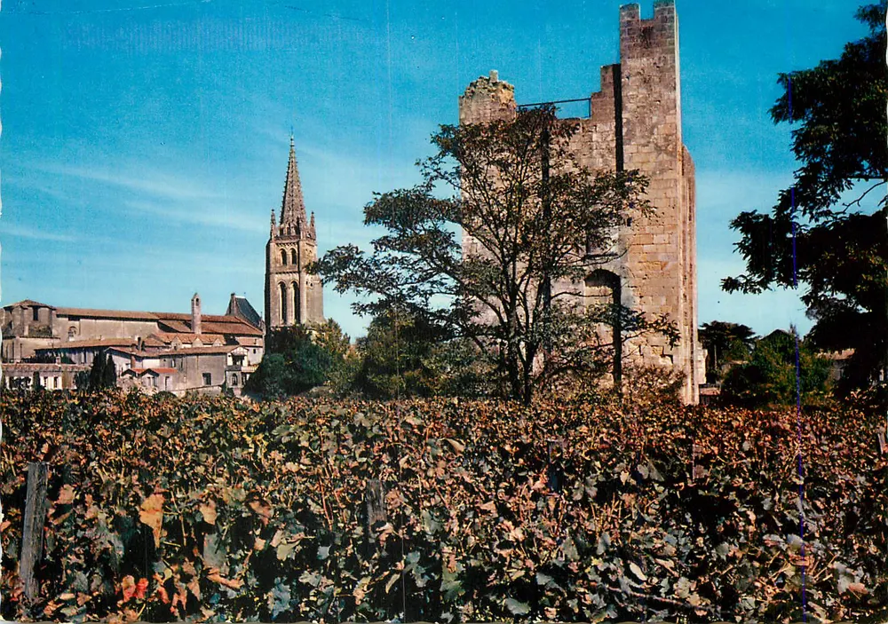 Saint-Émilion — Der Glockenturm und die Monolithenkirche. Die Königsburg. - Vorderseite