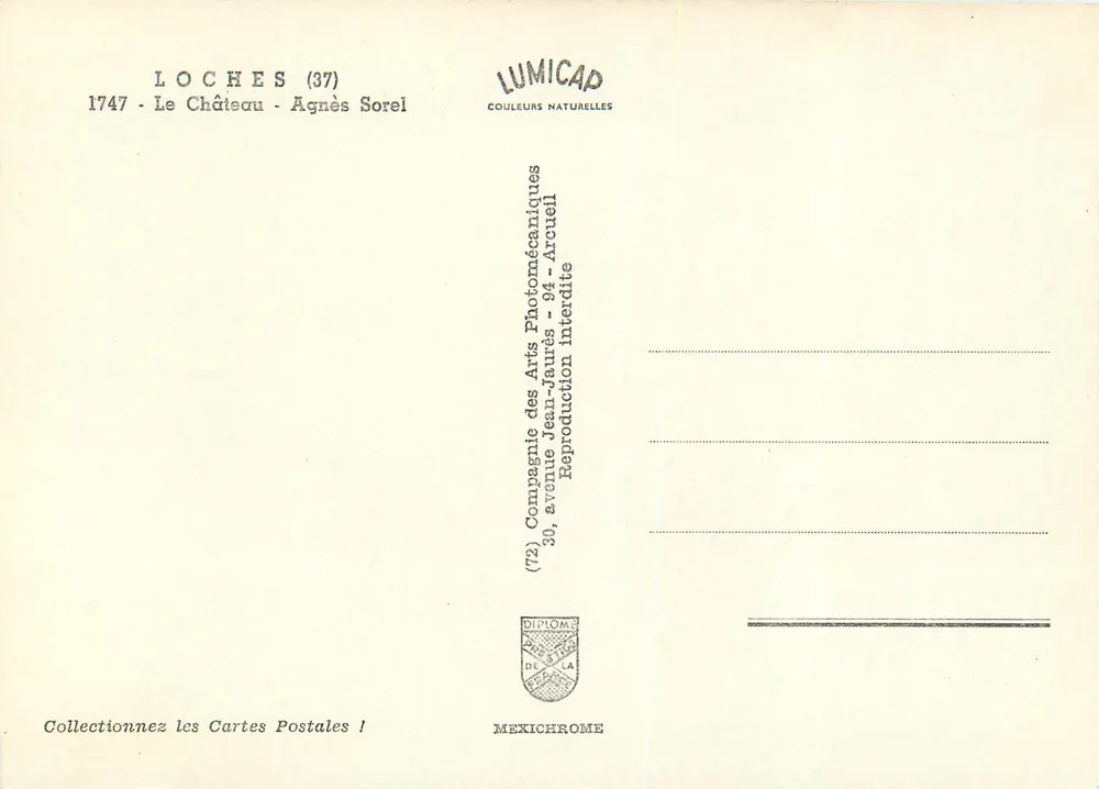 Agnès Sorel — O Castelo — Loches (37) — LUMICAP - Verso