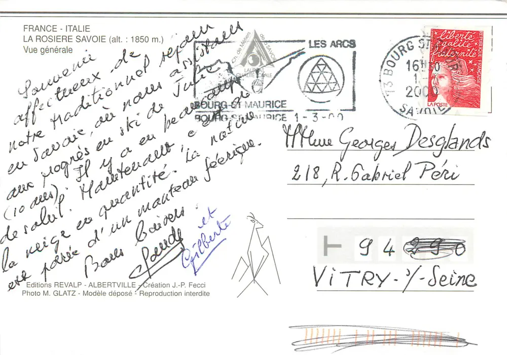 La Rosière — Vista geral — Edições REVALP - Verso
