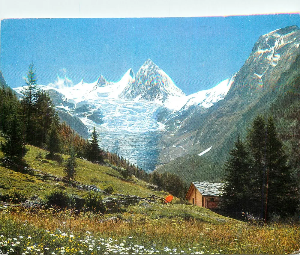Riedgletscher, Nadelhorn, Dürrenhorn — Grächen, Schweiz — Photo Klopfenstein, Adelboden - Vorderseite