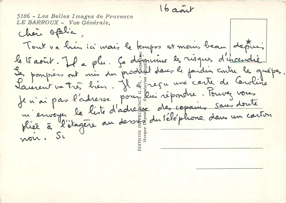 Le Barroux — Vue Générale — Éditions G.R.L. - Verso