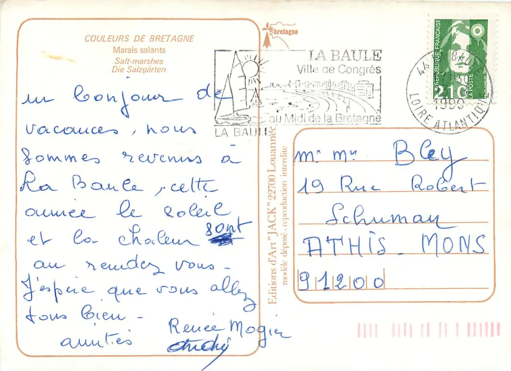 Salinas de La Baule — Bretagne — Edições de Arte 'JACK' - Verso