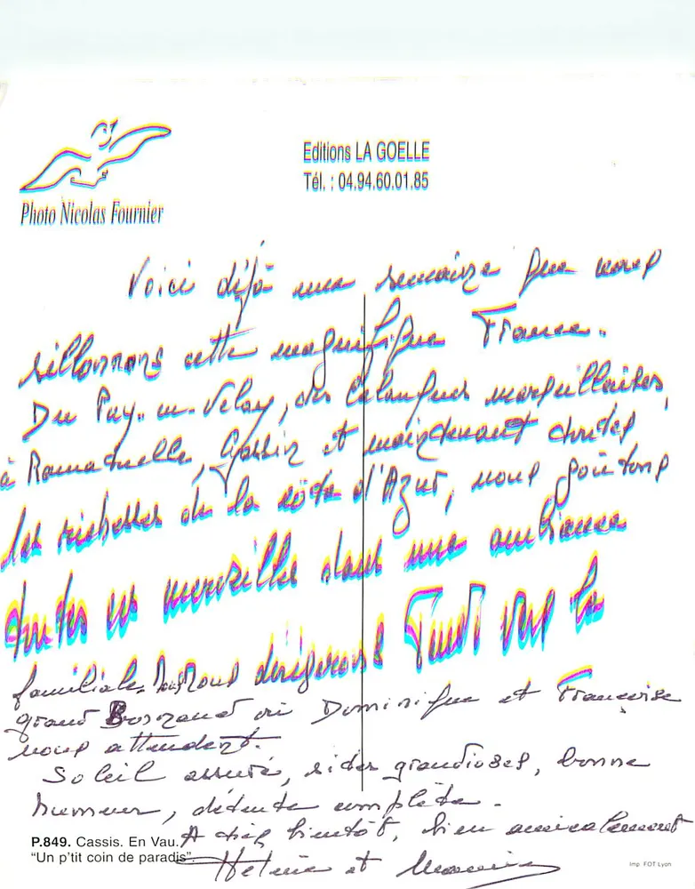 Cassis - En Vau - Um pequeno canto de paraíso — Foto Nicolas Fournier, Éditions LA GOELLE, P.849 - Verso