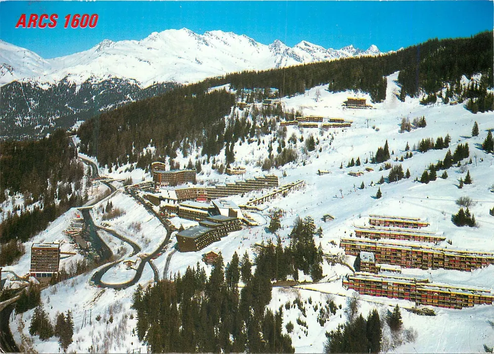 Arcs 1600 — vista aérea nevada — Éditions Lyoncolor S.056 - Frente