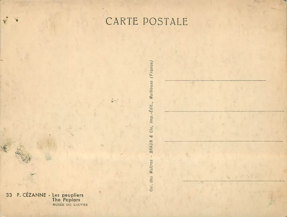 Os salicórios — Museu do Louvre — edição Braun & Cie - Verso