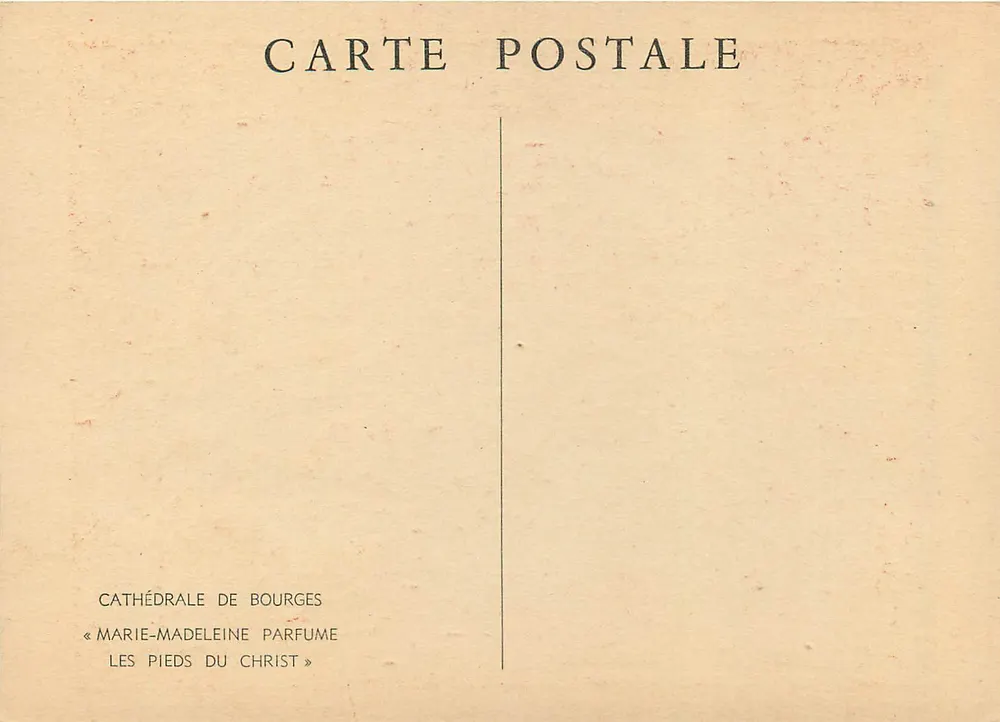 Kathedrale von Bourges — Marie-Madeleine salbt die Füße des Christus — Verlag nicht sichtbar - Rückseite