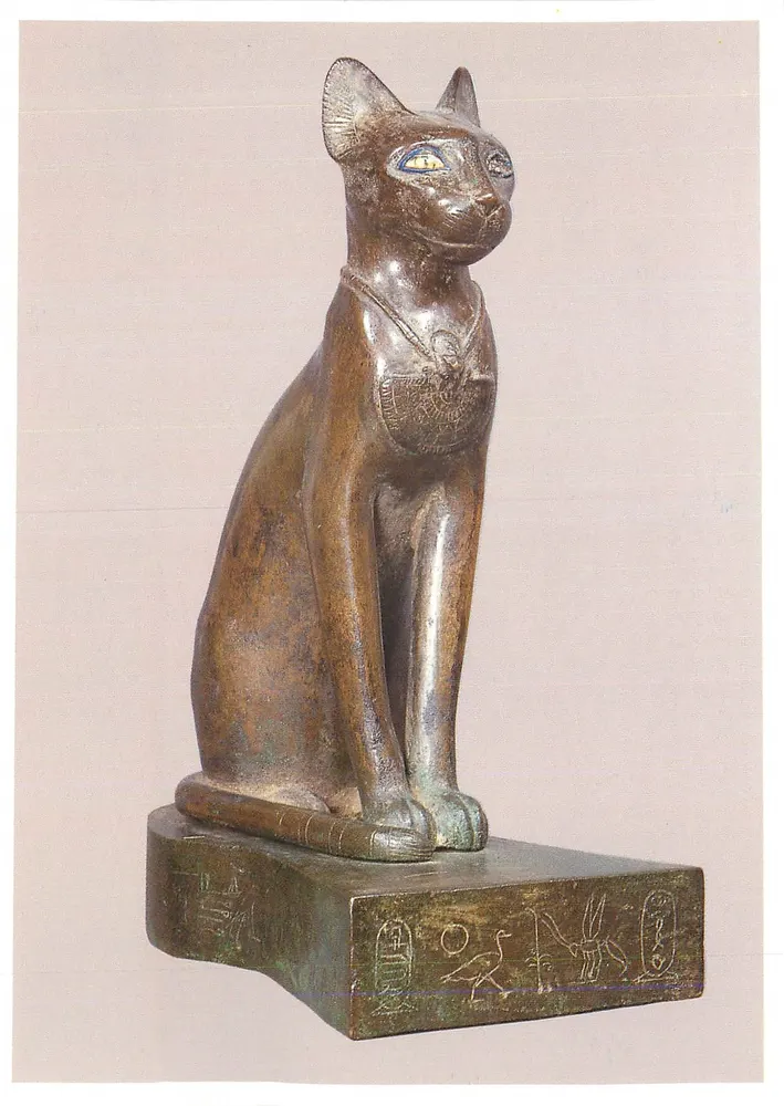 Bastet na forma de gata — Bronze, 664-610 a.C. — Réunion des musées nationaux, Paris - Frente