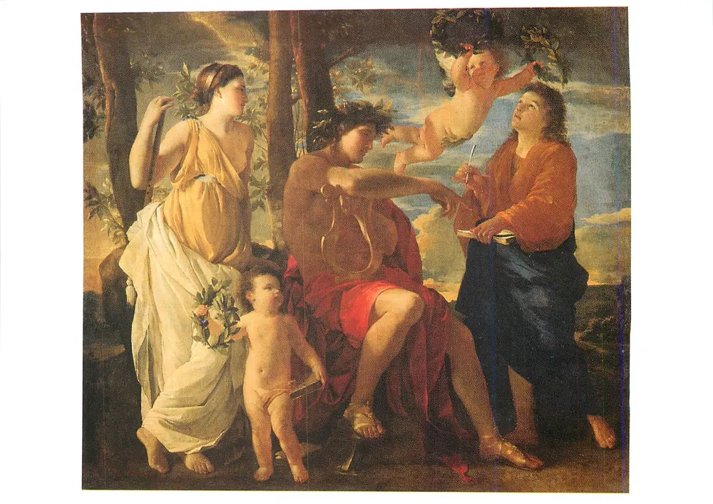 A inspiração do poeta — Poussin (1594-1665) — Departamento de Pinturas, Museu do Louvre - Frente