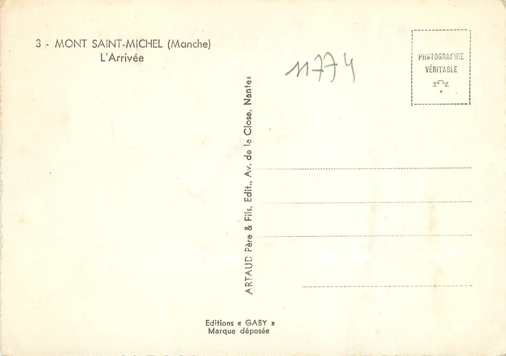 Monte Saint-Michel — A Chegada — Edições Gaby - Verso