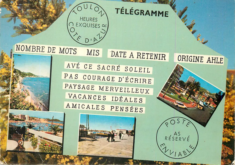 Toulon - Côte d'Azur — Dekoracyjny telegram — Wydawnictwo Gai-Soleil - Awers