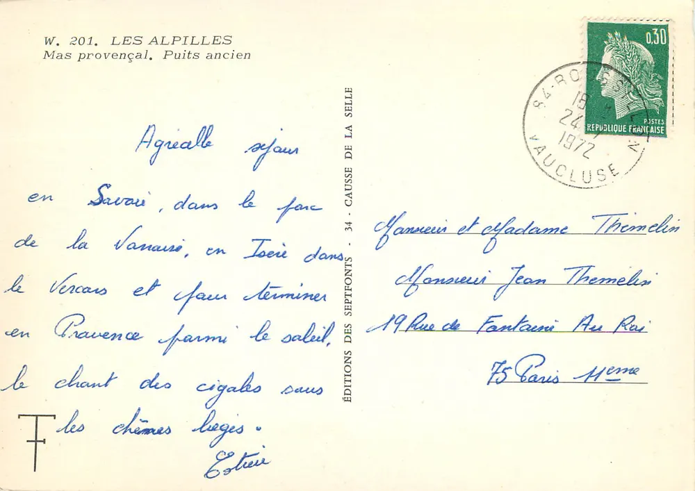 Les Alpilles — Mas provençal, Puits ancien — Éditions des Septonts - Verso