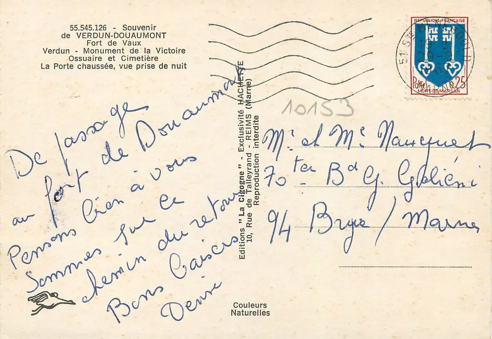 Fort de Vaux — Verdun — Douaumont — Souvenir 1914-1918 - Verso