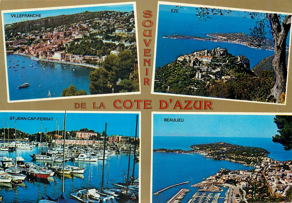 Villefranche, Eze, St-Jean-Cap-Ferrat, Beaulieu — Souvenir de la Côte d'Azur — Editions S.E.P.T. - Recto