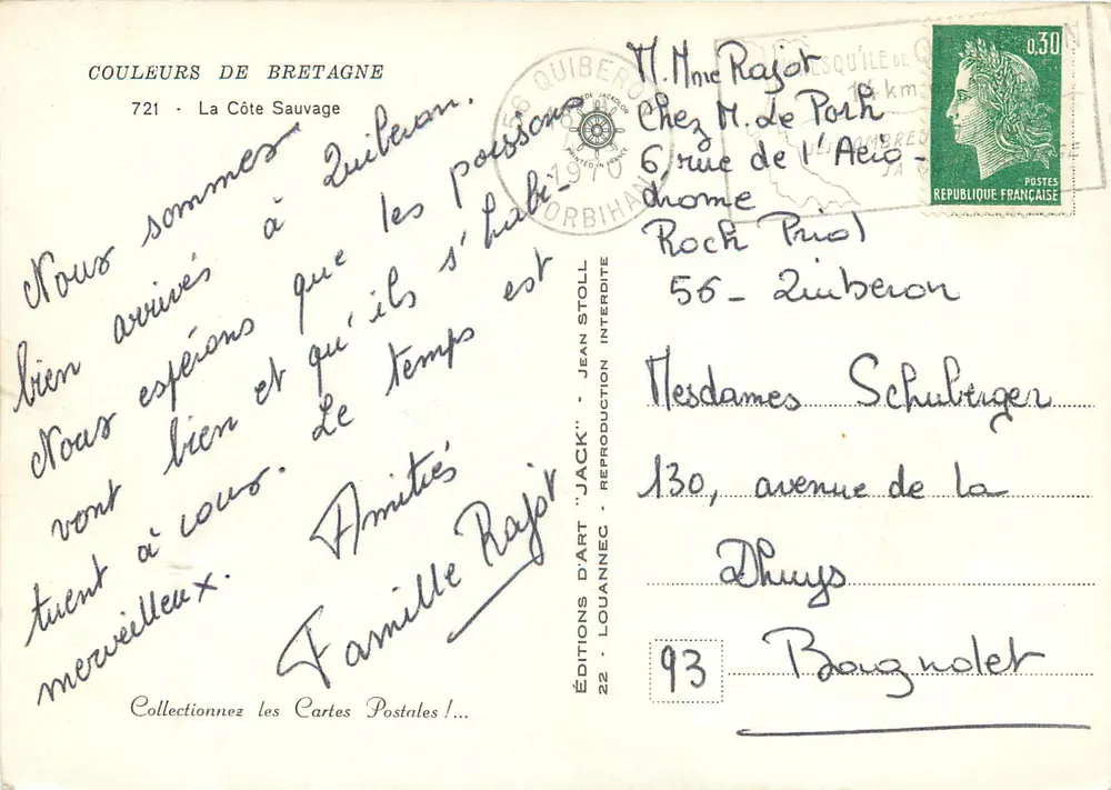 La Côte Sauvage — Quiberon — 'Jack' Art Editions no. 721 - Back