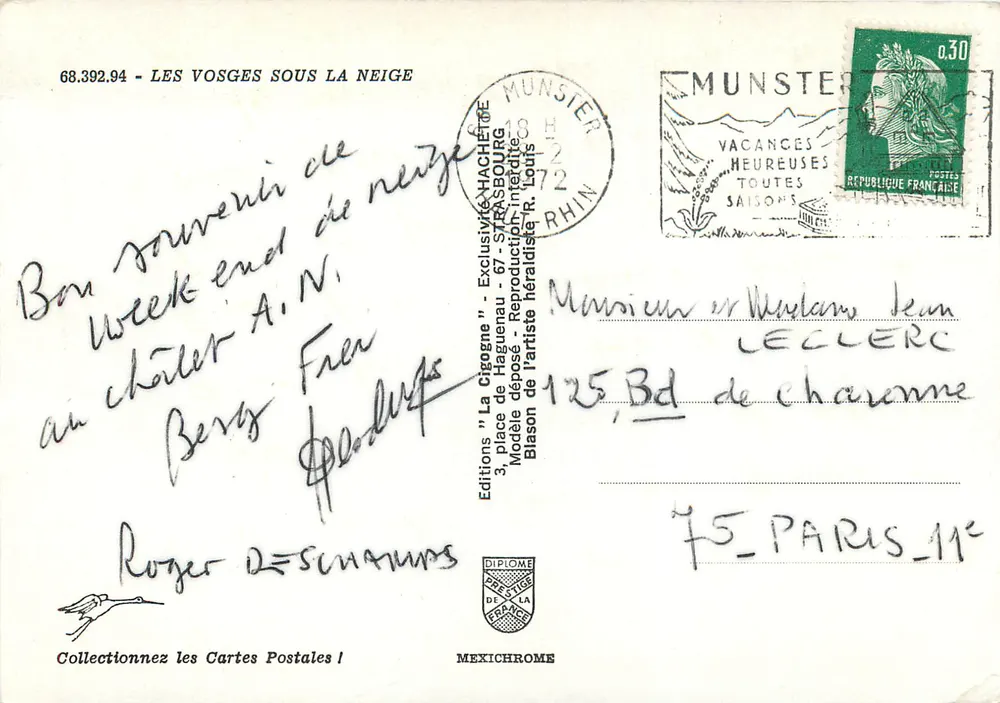 Col de la Schlucht — Alt. 1139m — IRIS - Verso