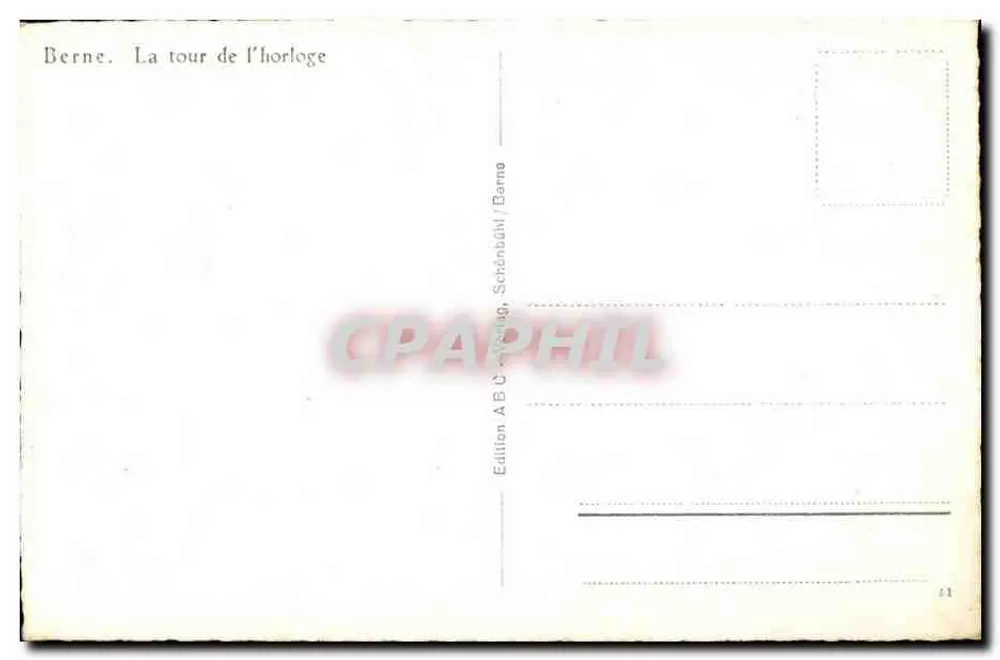 Bern - Kramgasse com Zeltglockenturm — B.12 — Edição ABC, Schönbühl - Verso