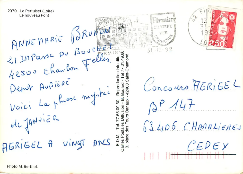 Le Pertuiset — Le nouveau Pont — E.D.M. - Tél. 77.55.09.60 - Verso