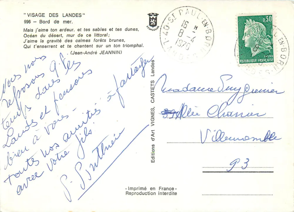Twarz Landes — Brzeg morza — Vignes - Rewers