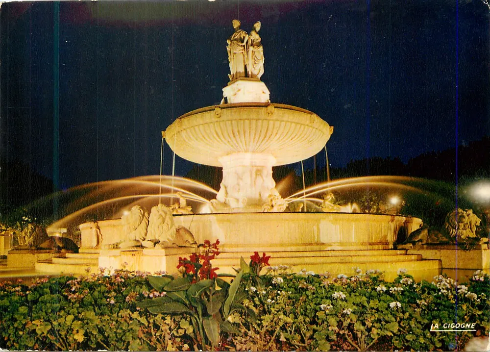La Grande Fontaine — Aix-en-Provence — Éditions 'La Cigogne' - Recto