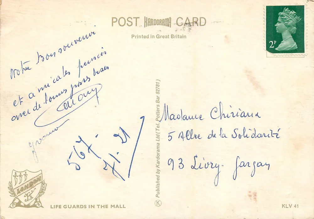 Life Guards in the Mall, London — Kardorama Ltd. n° KL V 41 - Verso