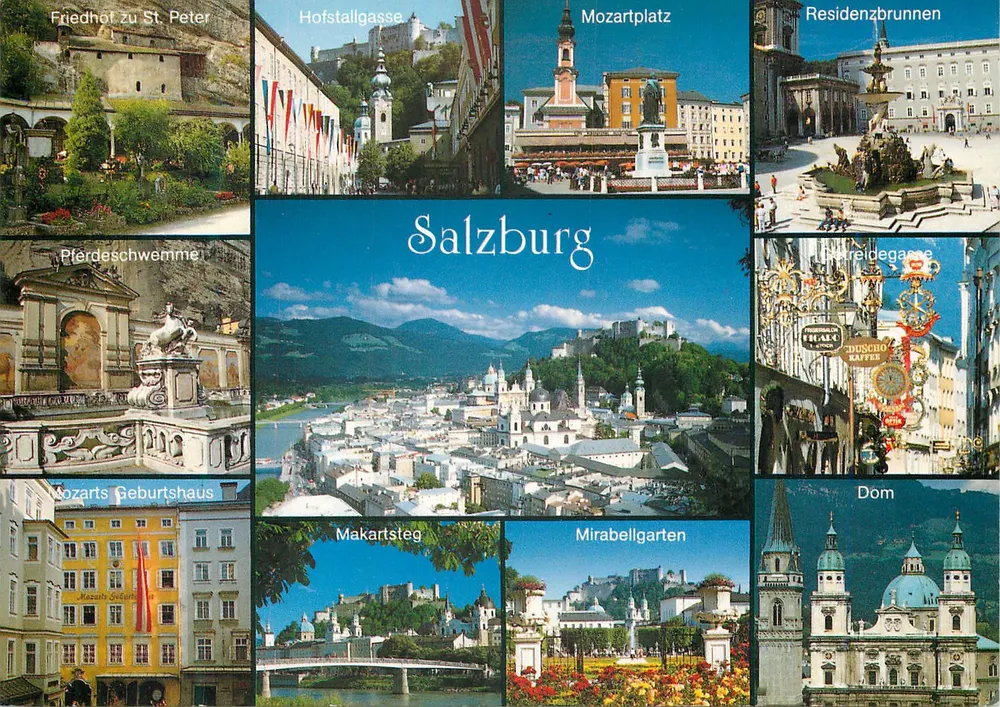 Salzburgo — vista panorâmica e locais emblemáticos — Fotokunstedition H. Murenwald, Nr. 2 - Frente