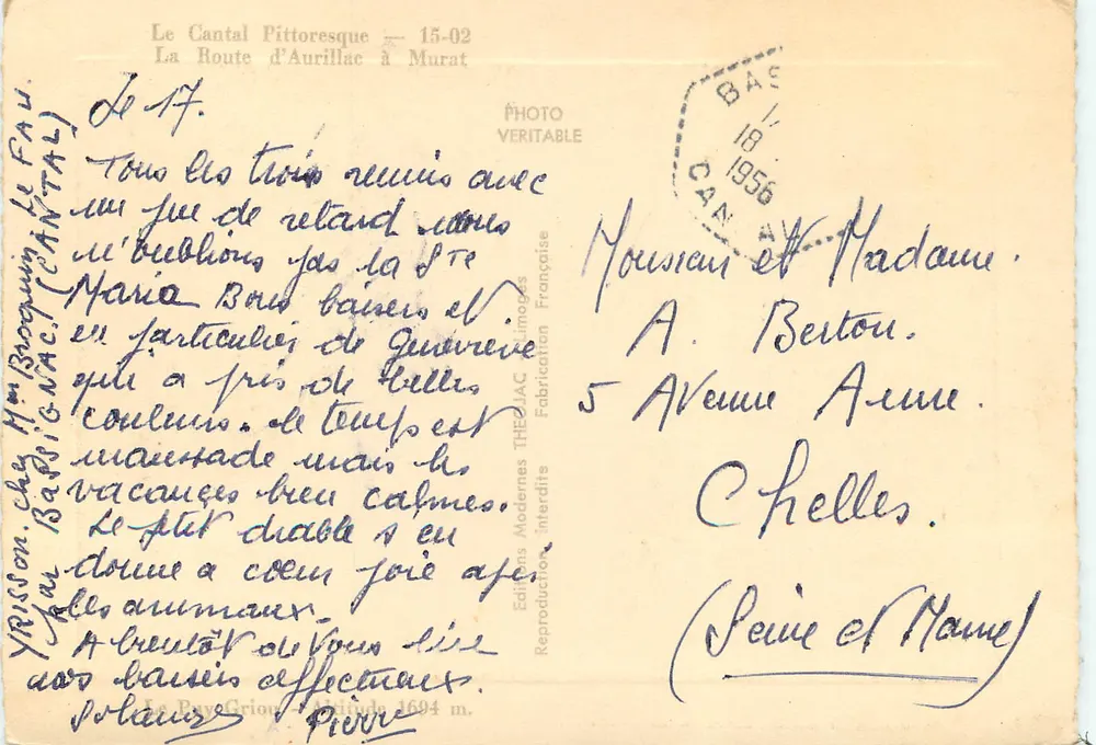 O Cantal Pittoresque — A Estrada de Aurillac a Murat — Edições Modernas THEJAC - Verso